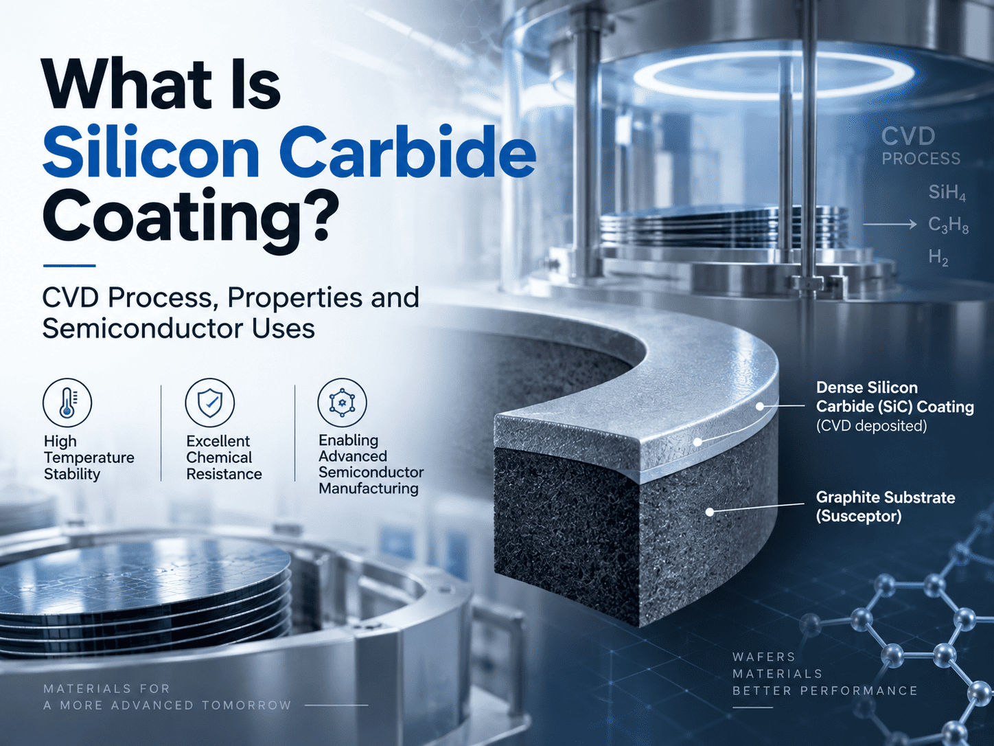 Wat is siliciumcarbidecoating? CVD-proces, eigenschappen en halfgeleidergebruik